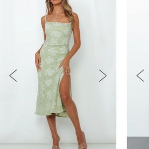 DRINKS ON ME MIDI DRESS PISTACHIO